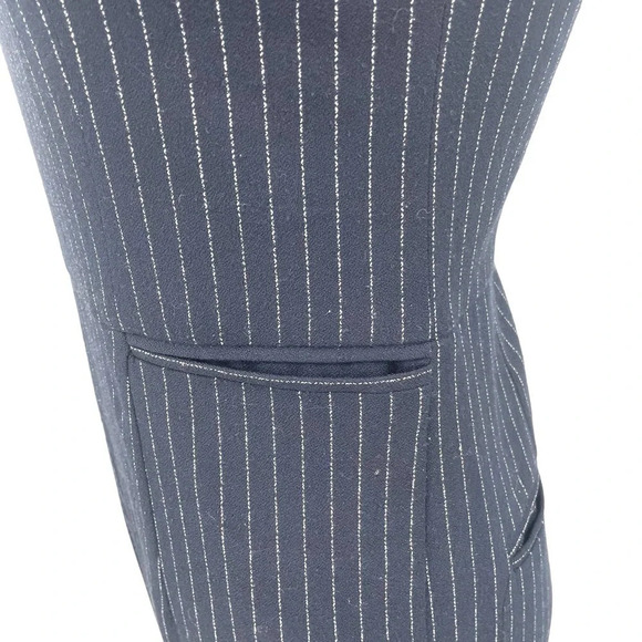 Anthropologie The Essential Jumpsuit Pinstripe Sleeveless Navy Blue Size US 0 - Picture 9 of 15